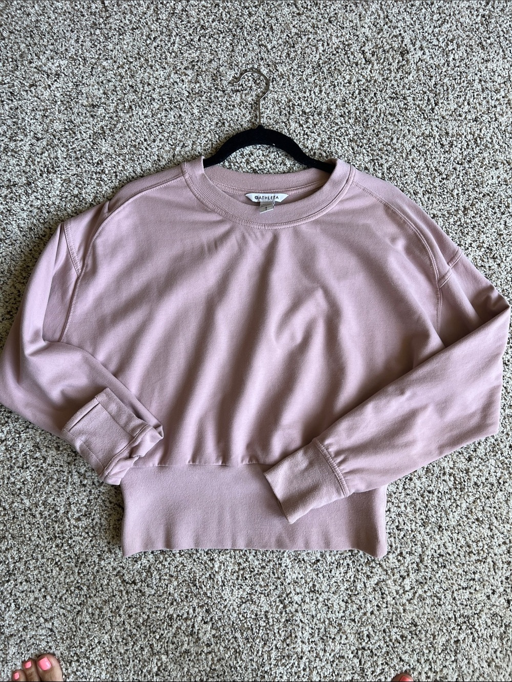 Athleta Retroterry Cropped Sweatshirt new without tags size small - Picture 2 of 3